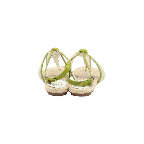 Pre Loved Moschino Vintage Espadrille Thong Sandals Button Detail Women Beige - Picture 4 of 6